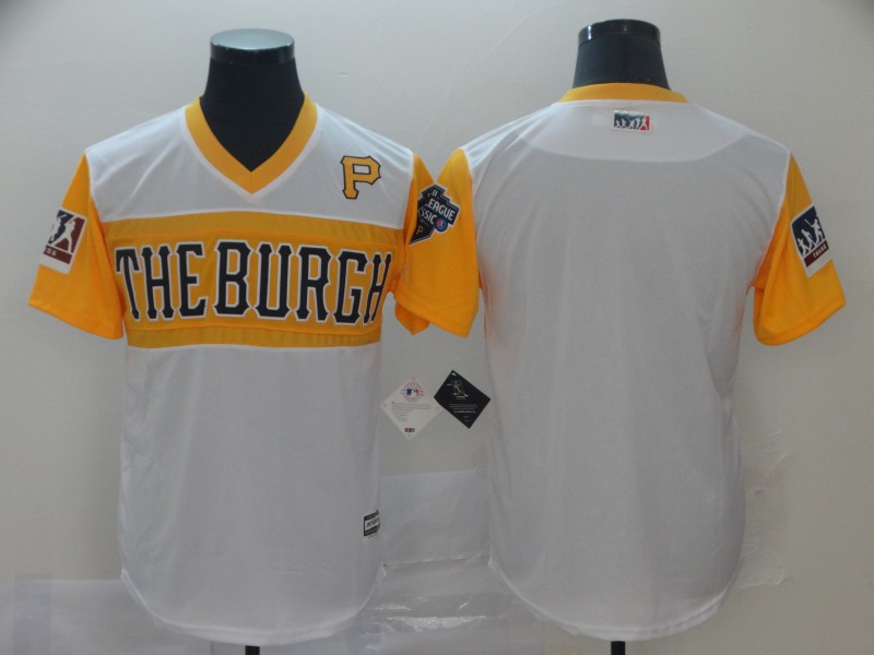 Customized Men Pittsburgh Pirates blank white yellow MLB Jerseys->pittsburgh pirates->MLB Jersey